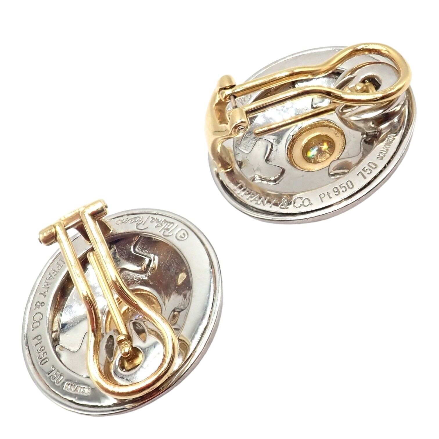 Authentic Tiffany & Co Platinum & 18k Yellow Gold Picasso Diamond X Earrings - Luxury Jewelry for Weddings, Anniversaries & Special Occasions