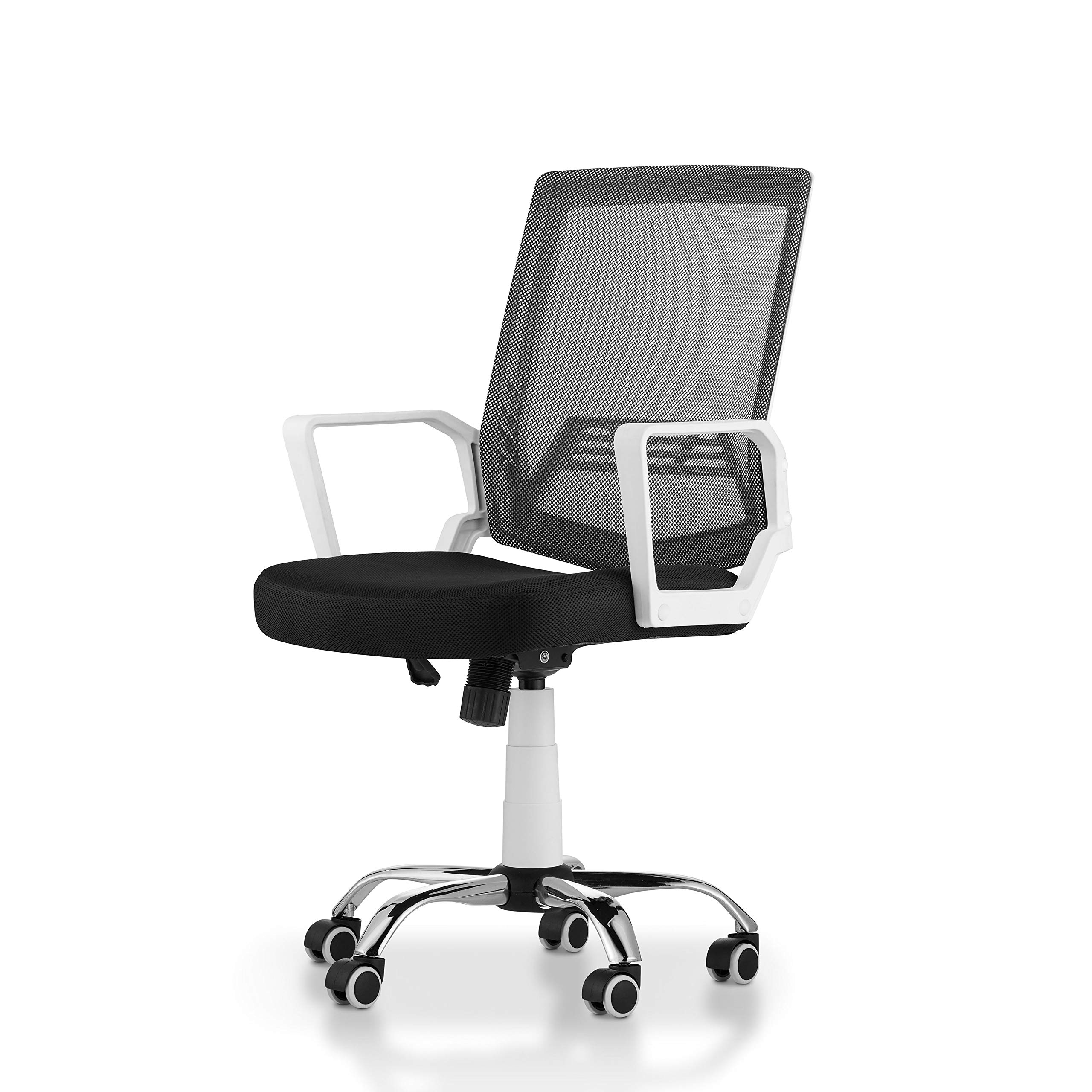 HOMES: Inside + Out Xenia Ergonomic Office Chair with Adjustable Height - White - Perfect for Home Office, Gaming, and Workspace Comfort