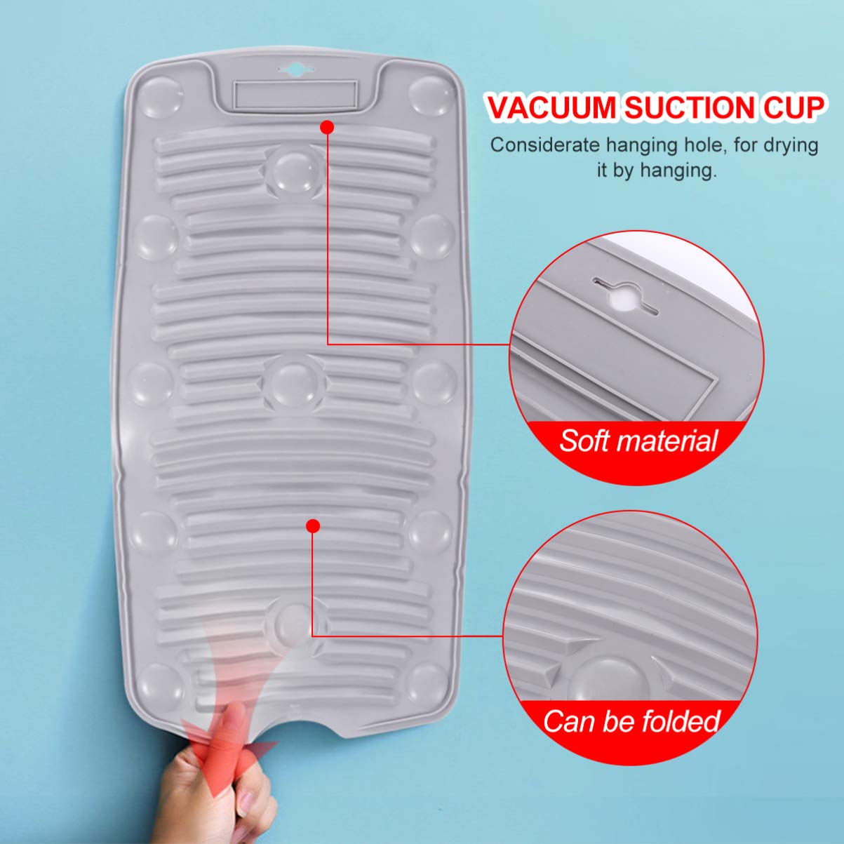 2 Pack Silicone Washboard - Non-Slip Scrubbing Board for Delicate Laundry, Hand Washing Clothes, Socks & Underwear - Compact & Portable for Travel, Camping & Small Space Living