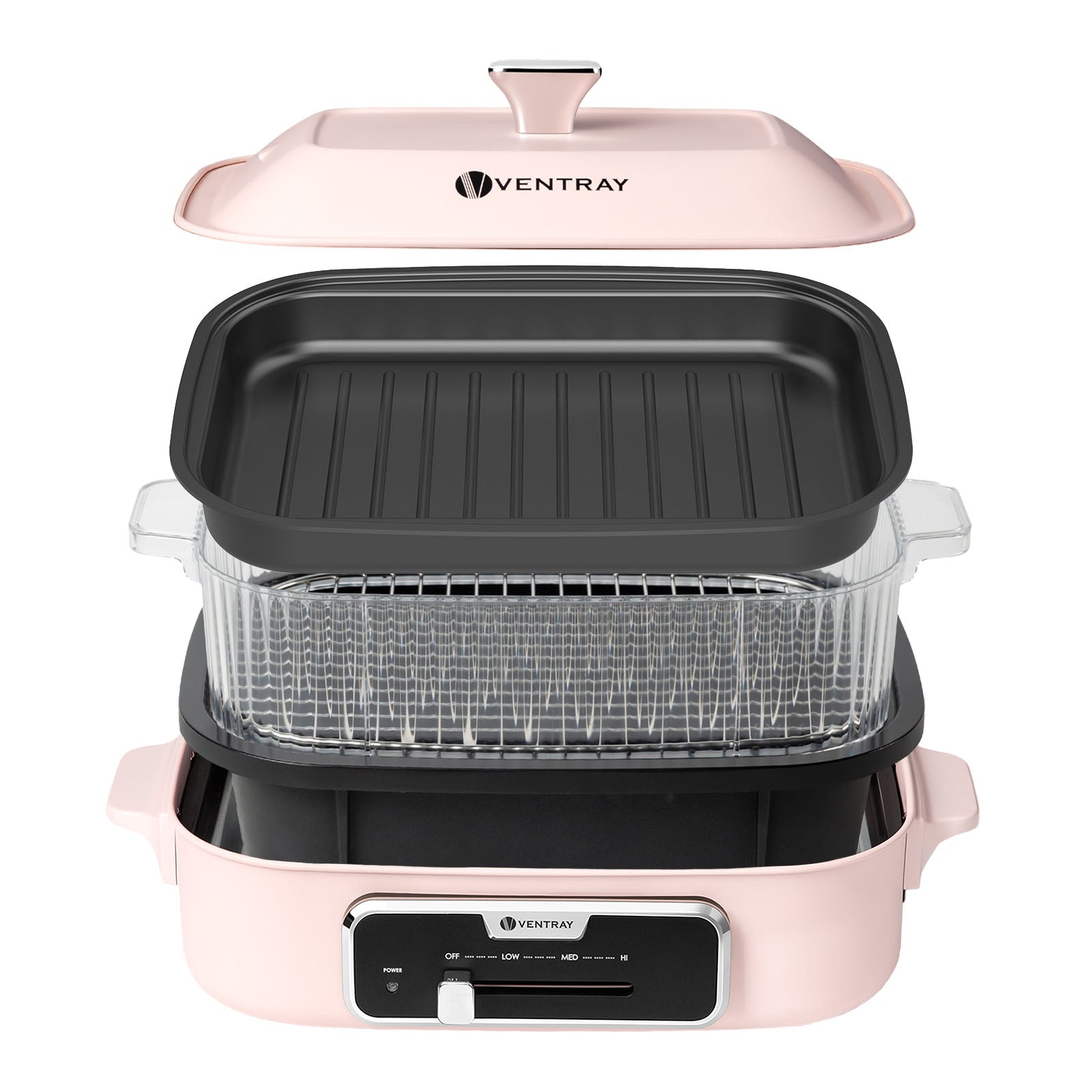 Classic 2.0 Indoor Electric Grill with Deep Fryer & Steamer - Perfect for Home Cooking, Healthy Meals & Family Gatherings
