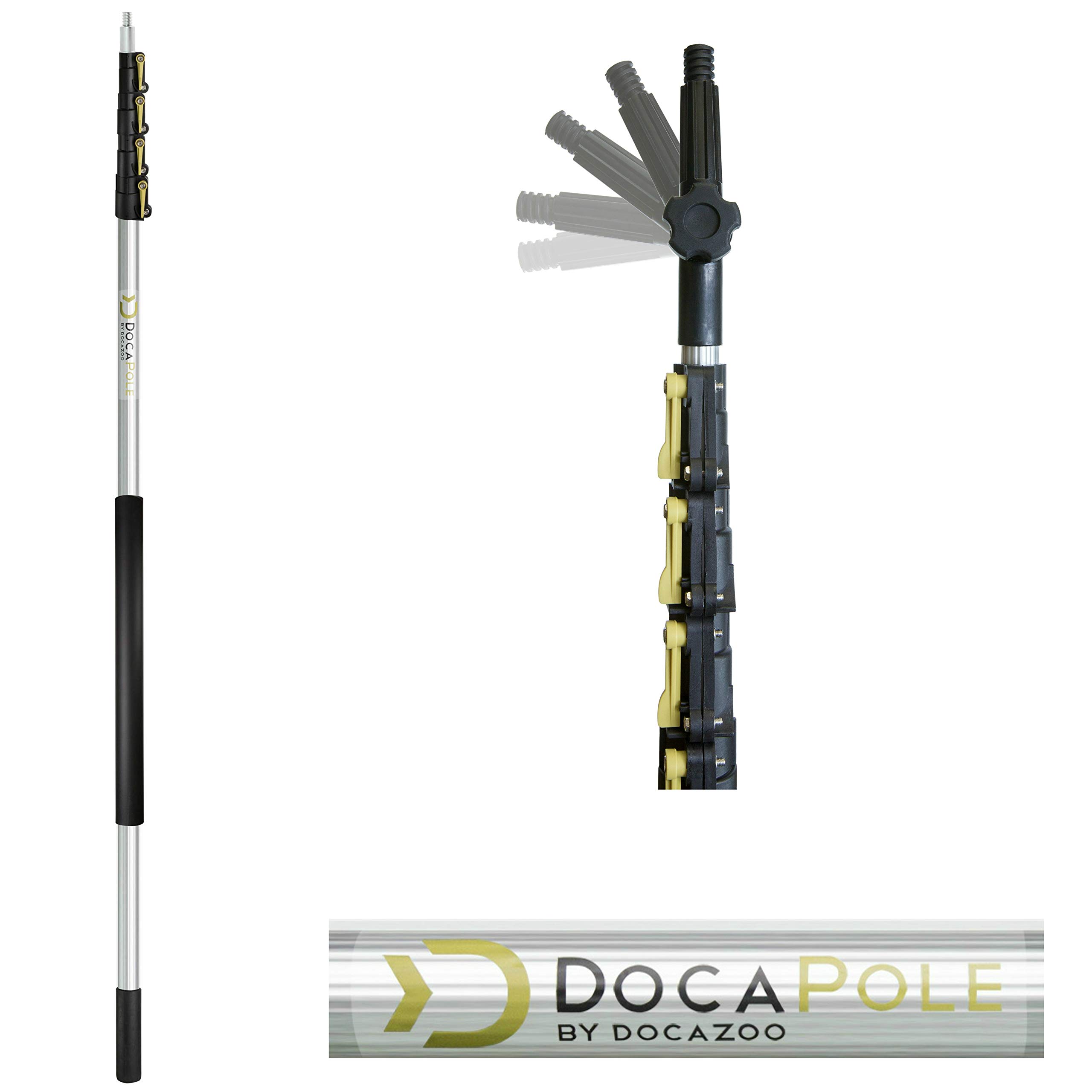 DOCAZOO Docapole 24ft Camera Extension Pole with Adapter for GoPro, DSLR & Video Cameras - Professional Aerial Photography & Videography Tool for Outdoor Adventures, Travel Vlogging & Action Shots