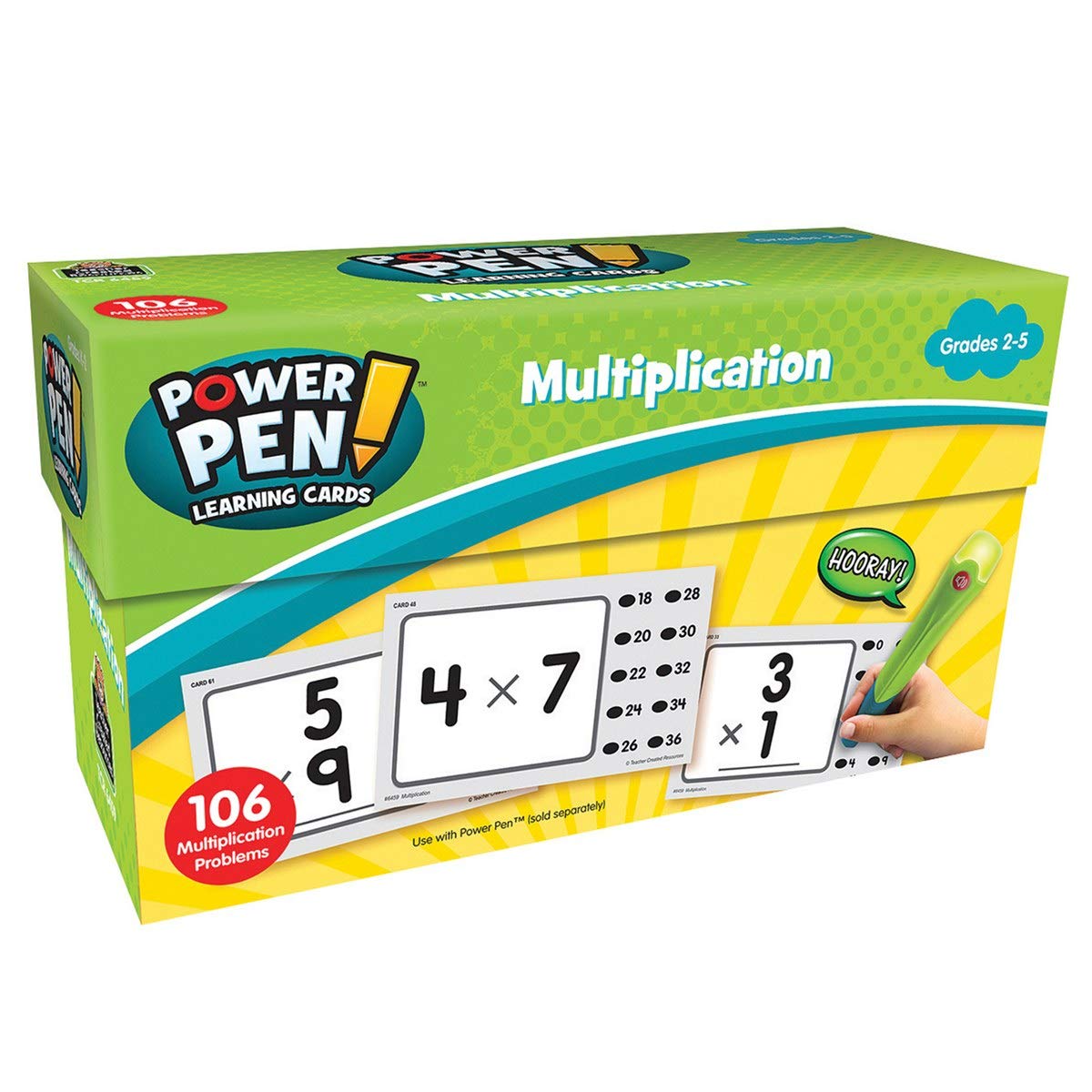 Teacher Created Resources Power Pen Learning Math Quiz Cards - Set of 7 | Interactive Math Practice for Kids | Perfect for Homeschooling & Classroom Learning Activities