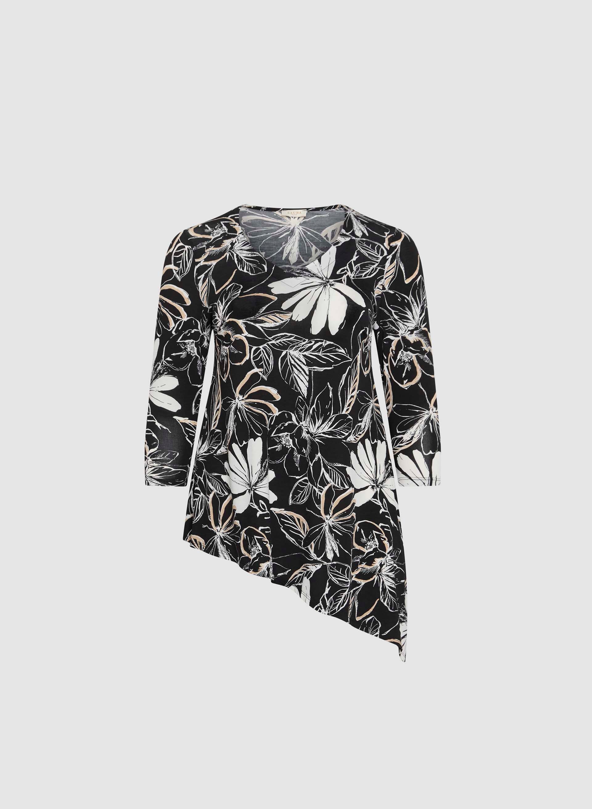 Floral Print Tie Hem Blouse - Women's Fashion Tops for Casual Outings & Summer Wear
