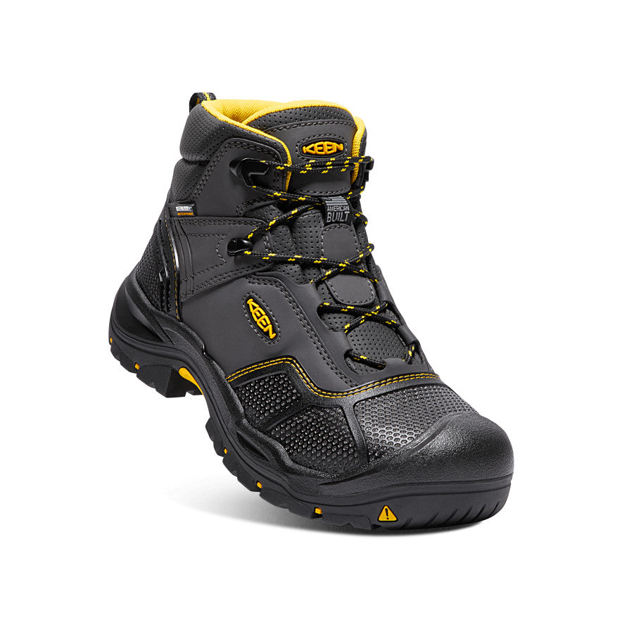 Men's Logandale Waterproof Steel Toe Work Boots - Raven Black | Durable Safety Footwear for Construction, Hiking & Outdoor Work