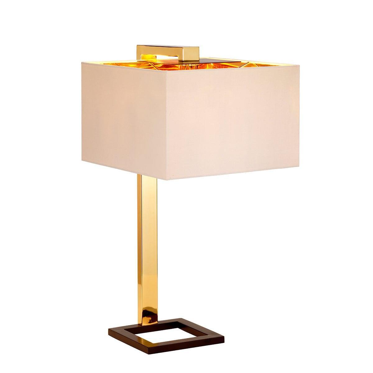 Elstead Plein 1 Light Polished Gold Table Lamp - Modern Bedside & Living Room Lighting for Home Decor