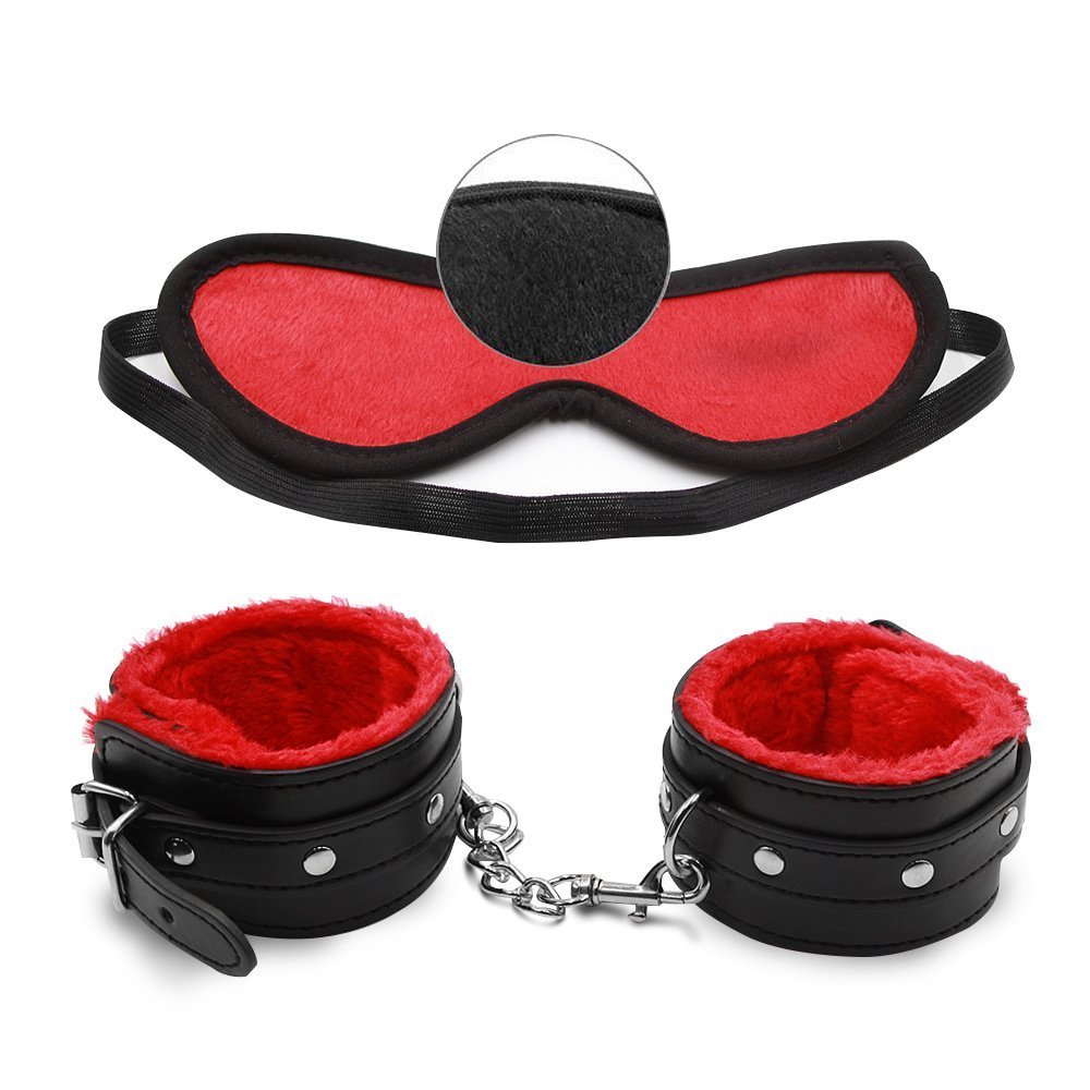 11-Piece SM Bondage Set for Adults - Soft Plush Handcuffs & Restraint Kit - Sensual Couples Play & BDSM Accessories for Spicing Up the Bedroom