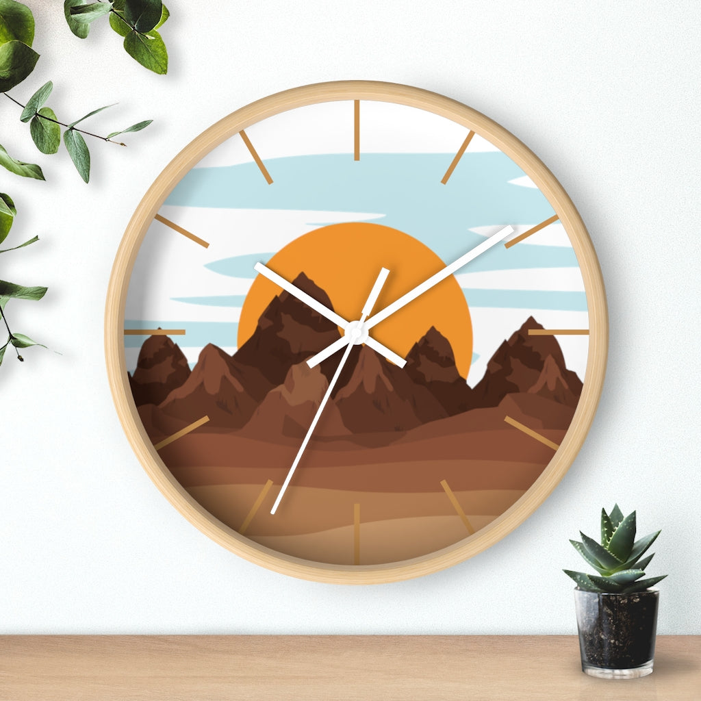 Sunrise Mountain Wall Clock - Large Modern Silent Non-Ticking Battery Operated Wall Decor for Living Room, Bedroom, Office - Perfect for Home, Office & Gift Giving