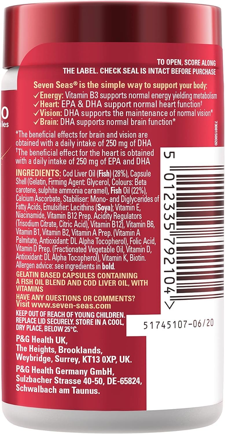 Seven Seas Pure CLO & Multivitamin 90s - 4 Pack for Kids & Adults
