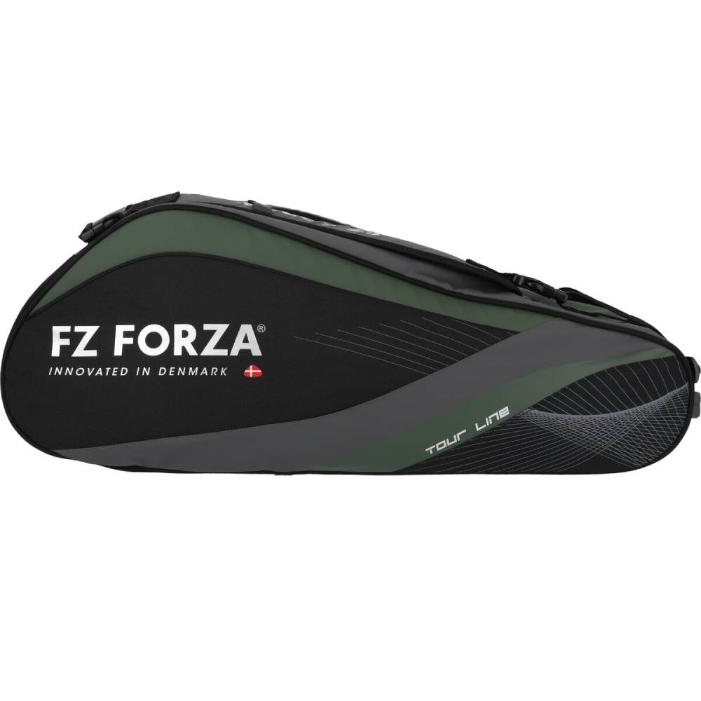 Forza Tour Line 6 Pack Tennis Racquet Bag - Durable Multi-Racket Sports Equipment with Shoulder Strap (June Bug Green) | Perfect for Tennis Players, Coaches & Tournament Travel