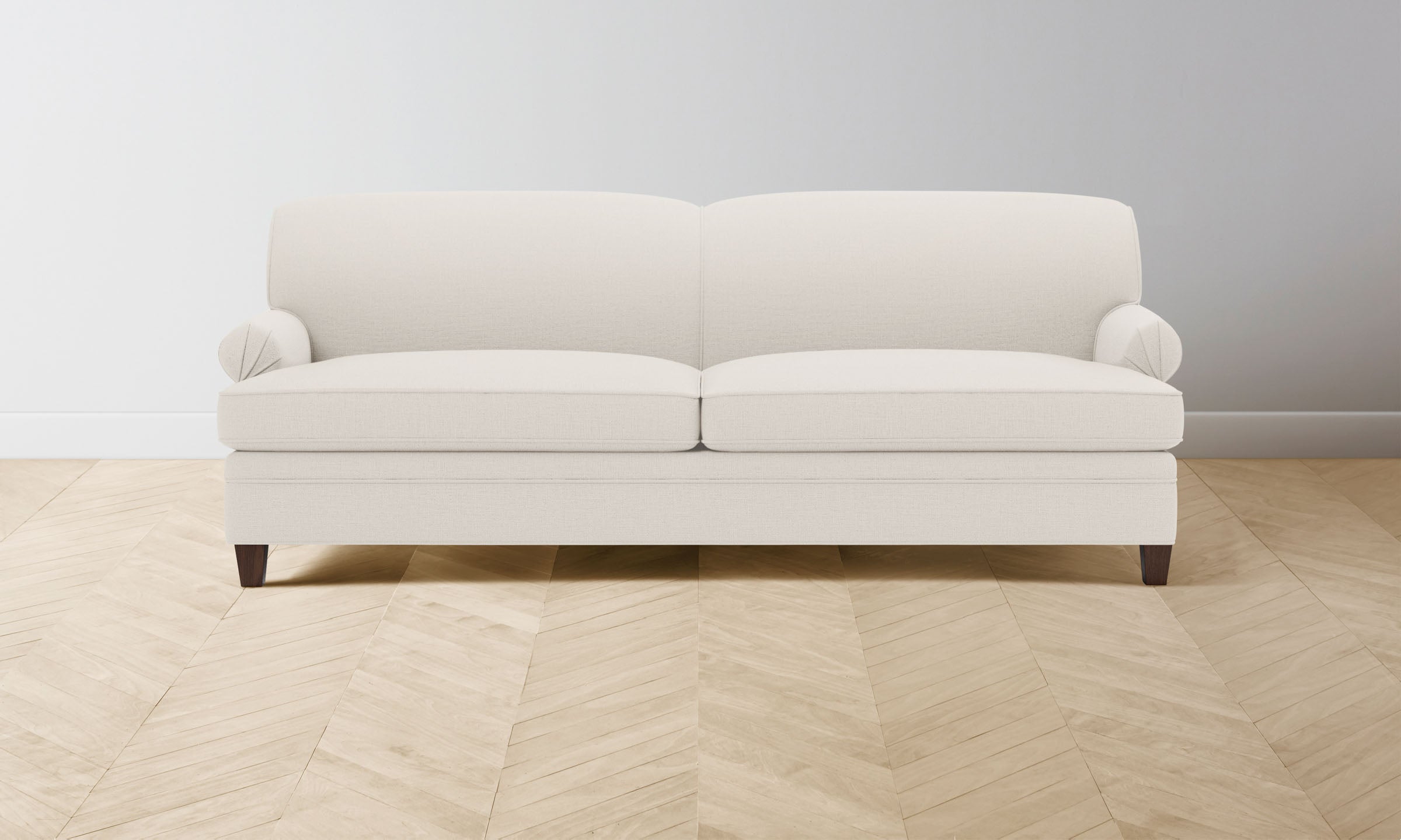 Carmine Sofa - Italian Brushed Wool Vanilla Upholstered Modern Living Room Couch for Cozy Home & Office Decor