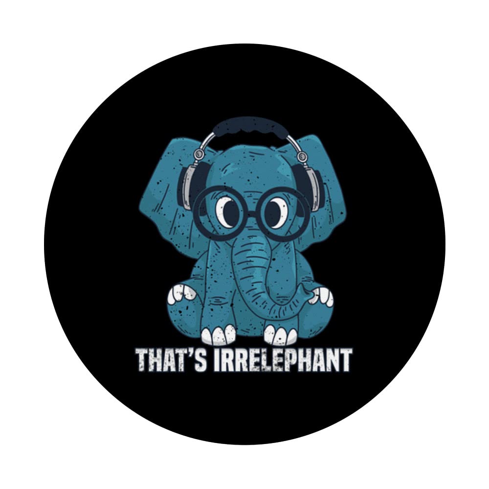 Funny Elephant with Headphones PopSocket - Swappable PopGrip for Phones & Tablets - Cute Animal Design for Music Lovers, Perfect Gift for Elephant Fans & Pop Culture Enthusiasts