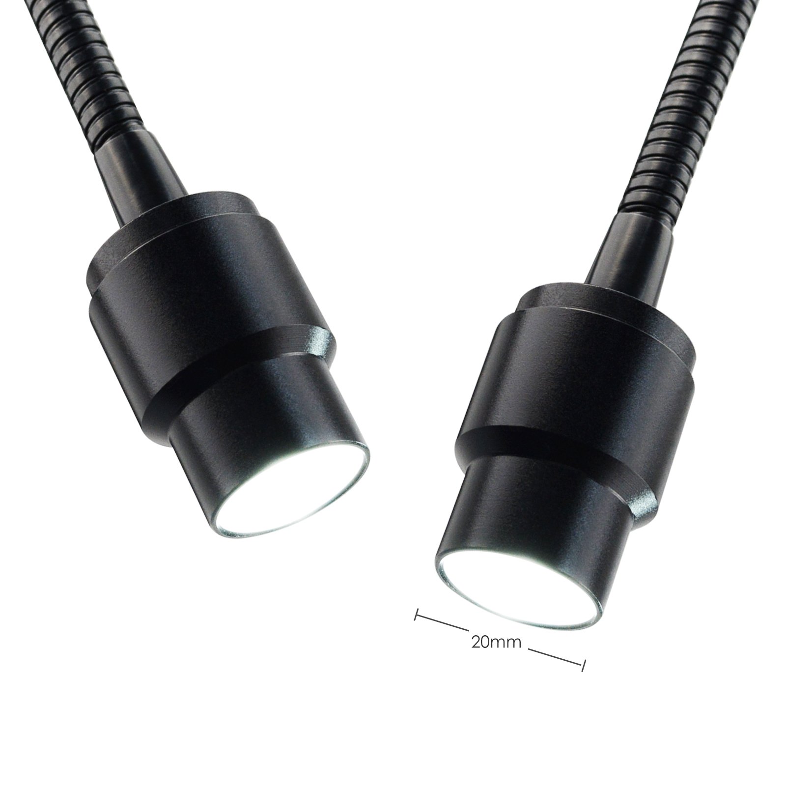 Cold LED Fiber Optic Dual Lights Illuminator - 6500K Shadow-Free Adjustable Lighting with Dimmer, Flexible Direction, 100V-240V for Dental, Jewelry & Microscope Work