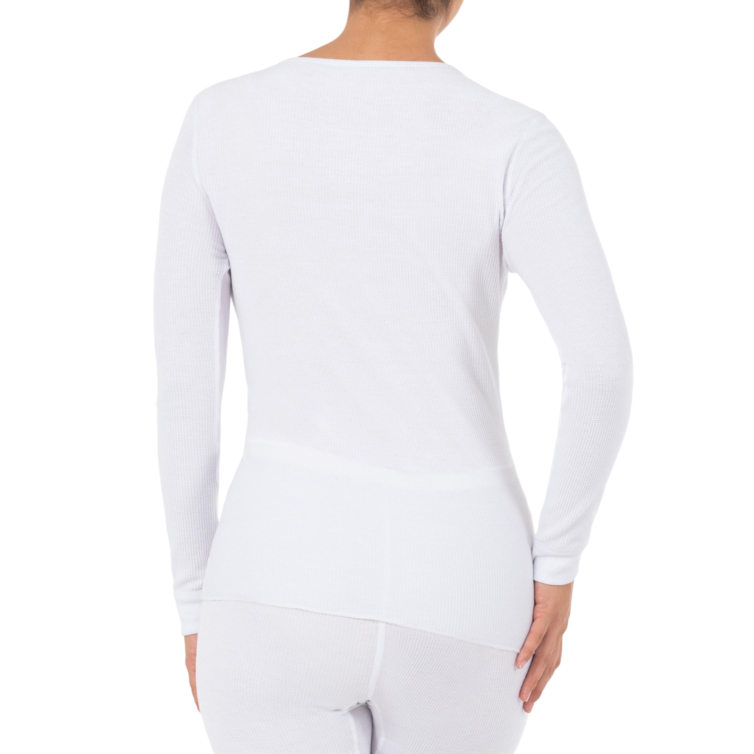 Fruit of the Loom Women's Micro Waffle Premium Thermal Underwear Tee Shirt - Soft Warm Base Layer for Winter, Cold Weather & Outdoor Activities