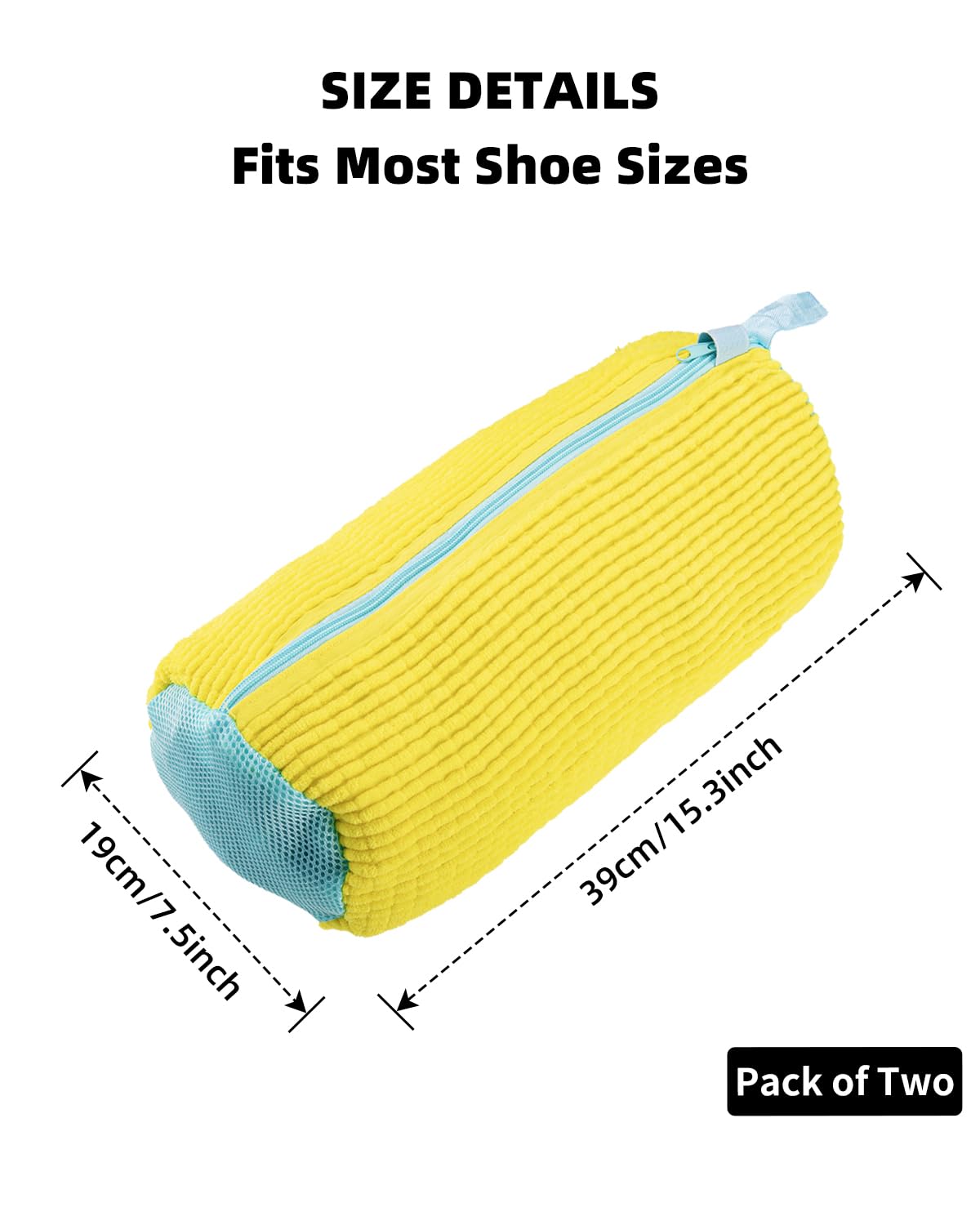 Reusable Shoe Washing Machine Bag 2 Pack - Durable Laundry Shoe Bag for Washer & Dryer | Perfect for Sneakers, Running Shoes & Sports Gear | Keep Shoes Clean & Protected During Washing