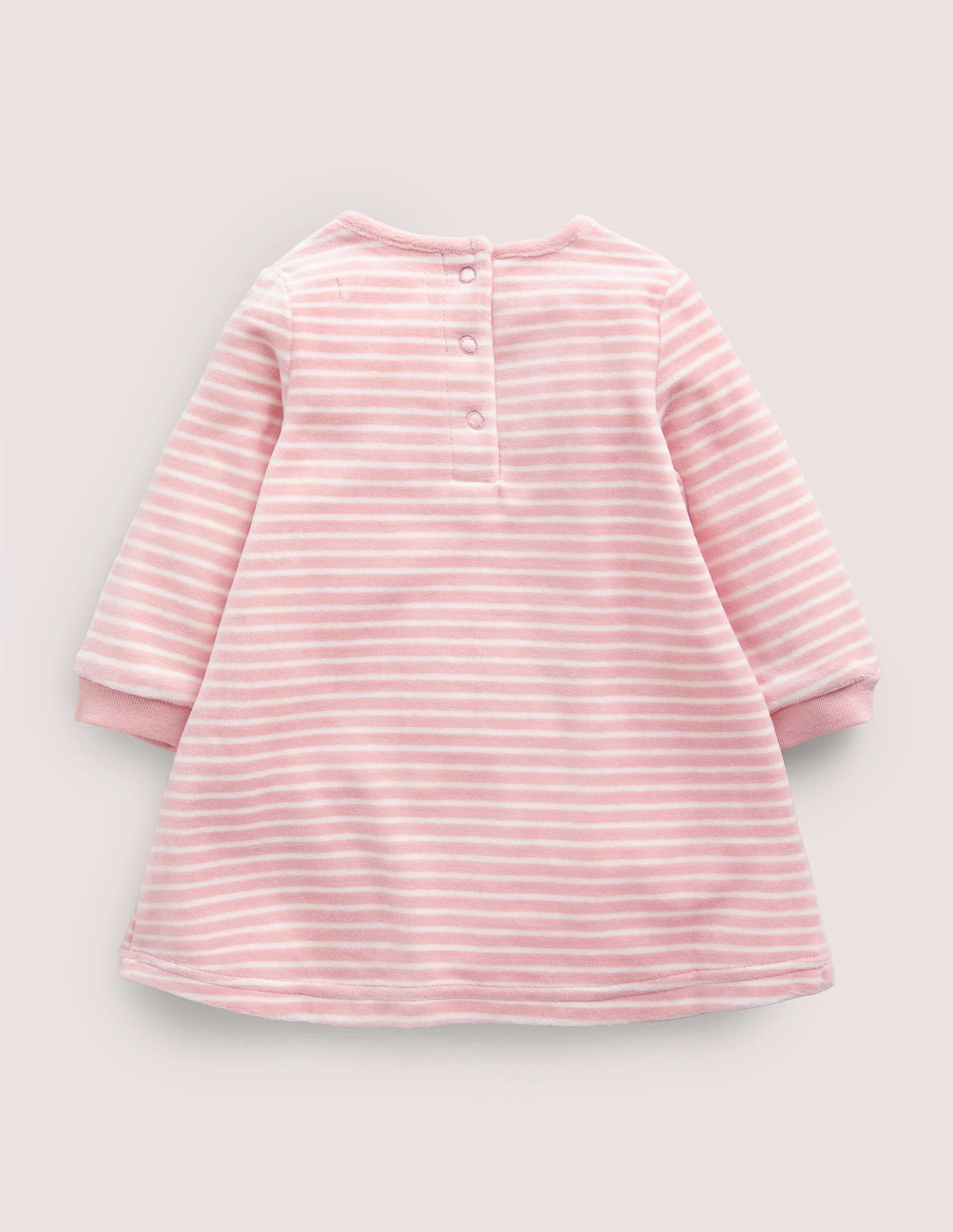 Appliqué Velour Dress in Boto Pink/Ivory with Bunny Design - Perfect for Easter, Spring Parties & Special Occasions