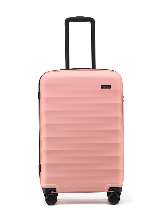 Tosca Interstellar 2.0 26-Inch Medium Spinner Suitcase - Lightweight Expandable Carry-On Luggage with 360° Wheels, Peach Pink - Perfect for Business Travel & Weekend Getaways