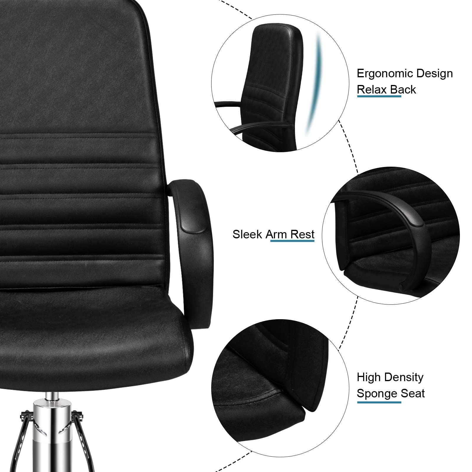 OmySalon Professional Hydraulic Pedicure Chair with Stool & Bubble Massage Foot Bath - Salon Spa Equipment for Nail Technicians & Beauty Professionals - Perfect for Manicure Pedicure Stations & Foot Care Treatments
