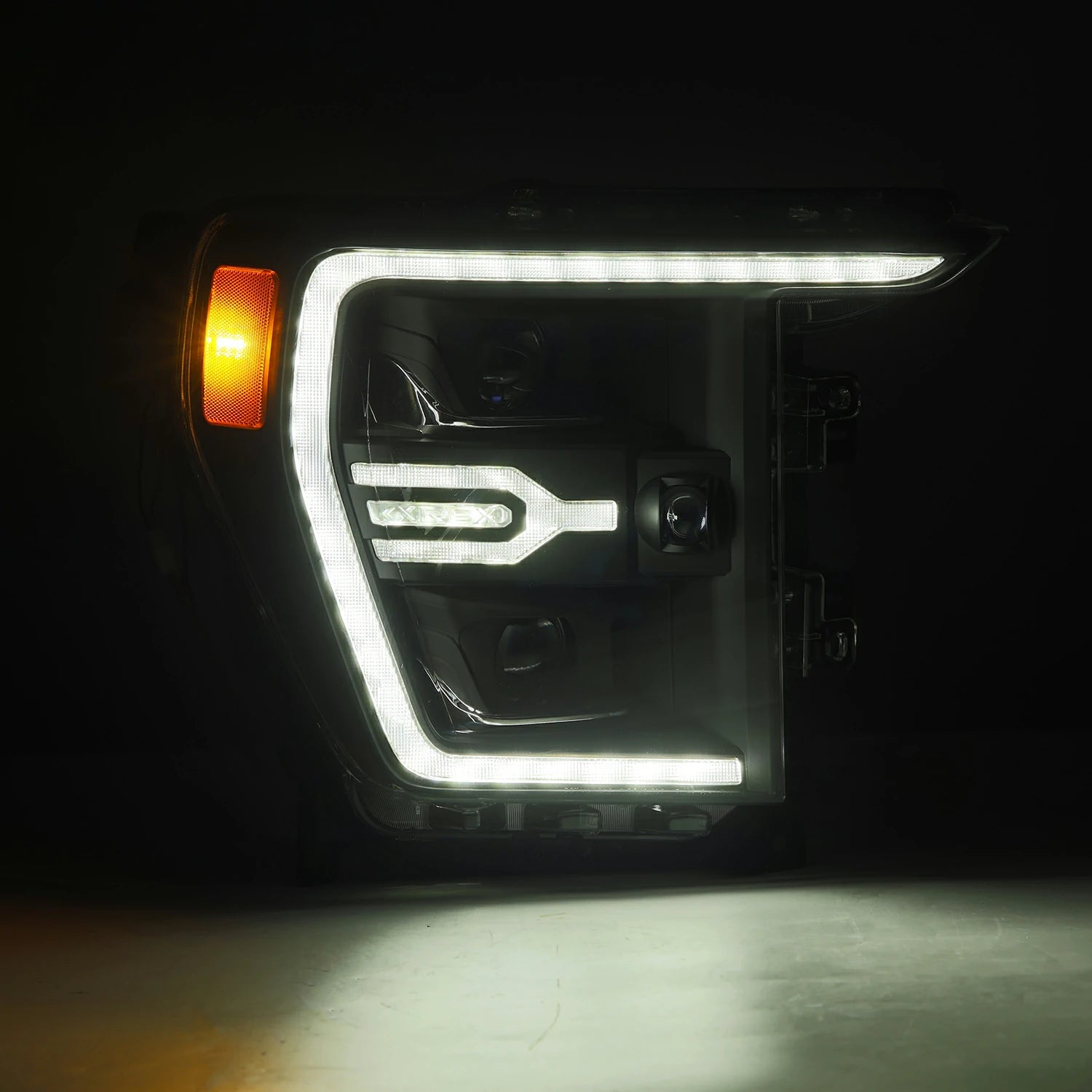 21-23 Ford F150 & F150 Raptor LUXX Series LED Projector Headlights - Alpha Black - Upgrade Your Truck's Lighting for Night Driving & Off-Road Adventures