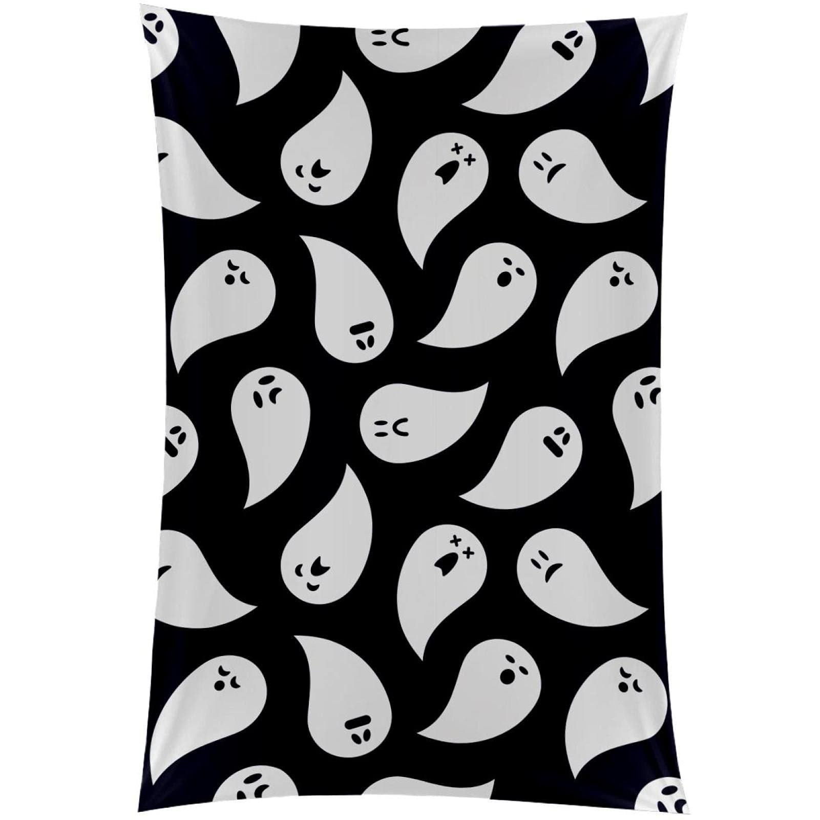 DEYYA Halloween Cute Ghost Pattern Tapestry - 60x40 Inch Vertical Wall Hanging for Bedroom, Dorm & Party Decor | Spooky Aesthetic Room Decoration for Halloween, Fall Season & Gothic Home Decor