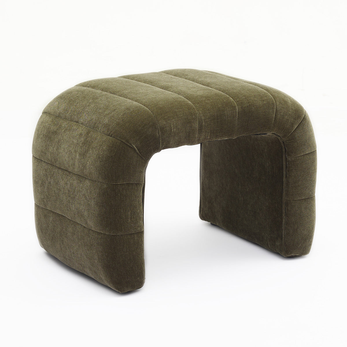 Blake Fabric Low Bench - Modern Upholstered Storage Ottoman for Living Room, Bedroom & Entryway - Soft Velvet Seat with Sturdy Wooden Legs - Perfect for Extra Seating & Stylish Home Decor