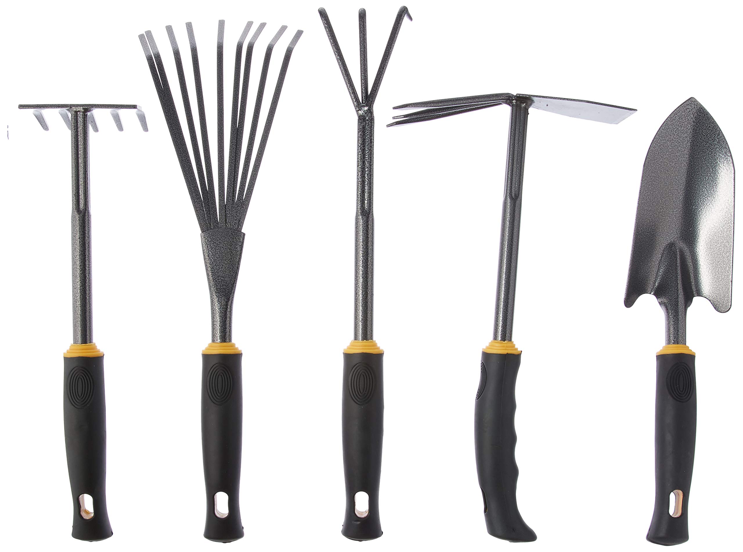Centurion 485 Heavy Duty 5-Piece Garden Tool Set with Ergonomic Handles - Yellow | Perfect for Gardening, Landscaping, and Outdoor Planting
