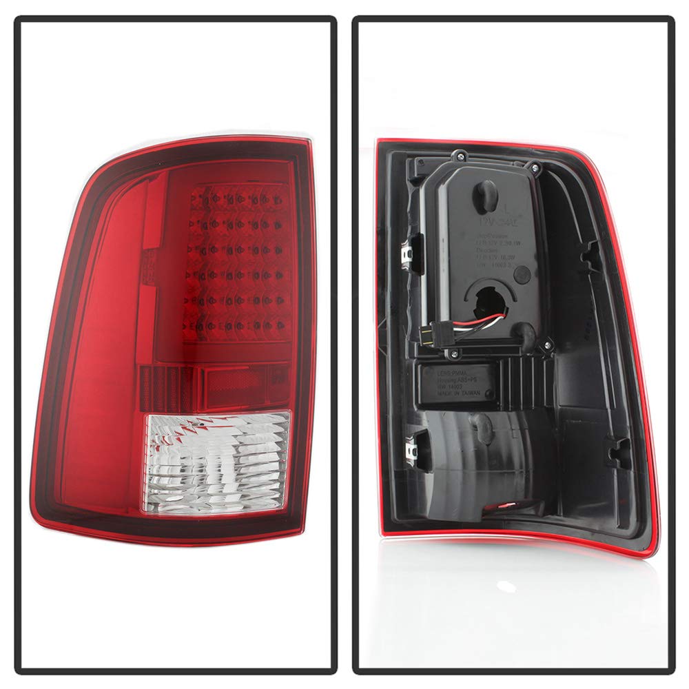 ACANII Red Clear LED Tube Tail Lights Brake Lamps Set for 2009-2018 Dodge Ram 1500/2500/3500 - Exotic Red V2 - Upgrade Your Truck's Style & Night Visibility for Off-Road & Daily Driving