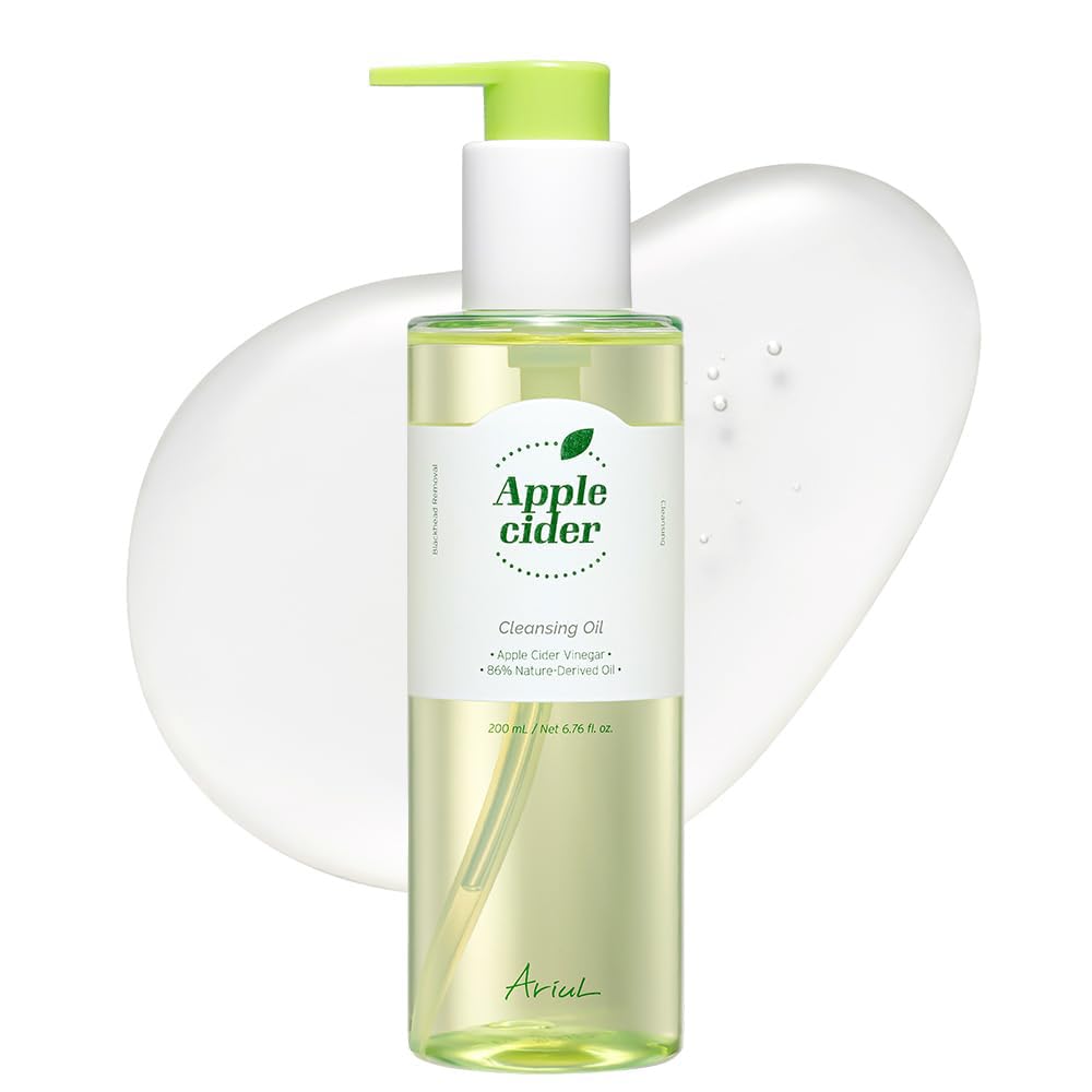 Ariul Apple Cider Vinegar Cleansing Oil - Hydrating Makeup Remover with Purifying Apple Cider Vinegar for Pore Care | Korean Skincare for Dry & Sensitive Skin | 200ml / 6.76 fl oz | Perfect for Daily Deep Cleansing & Double Cleansing Routine