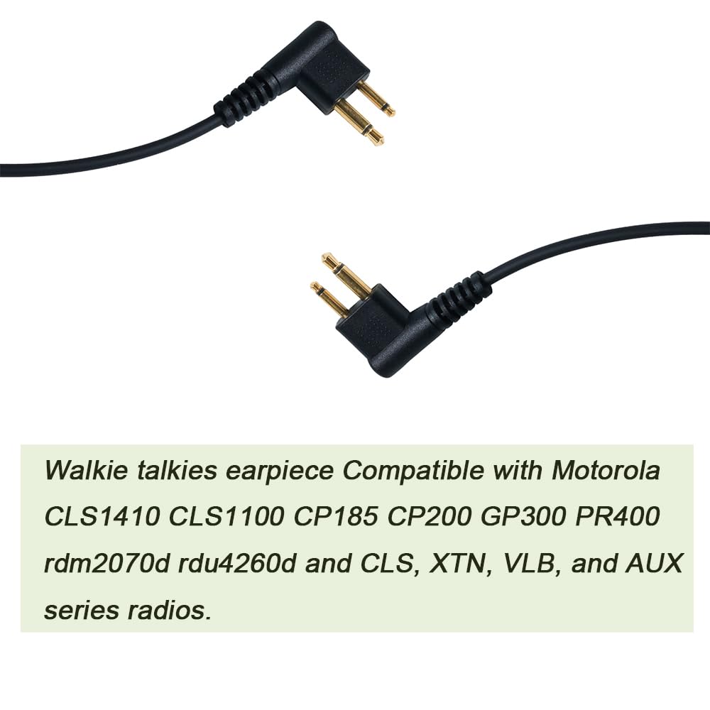 BVMAG G-Shape Walkie Talkie Headset with PTT Mic - 10 Pack | Compatible with Motorola CP200, CP200D, CLS1410, CS1110, CP185, RDM2070D Two-Way Radios | Secure Fit for Security Guards, Event Staff & Warehouse Workers
