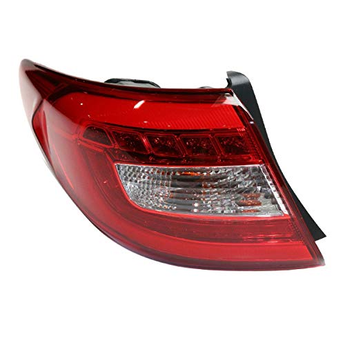 Compatible with 2015-2017 Hyundai Sonata LED Taillight Assembly - Left Driver Side Rear Brake Light with Bulb - Perfect for Replacement & Car Upgrades