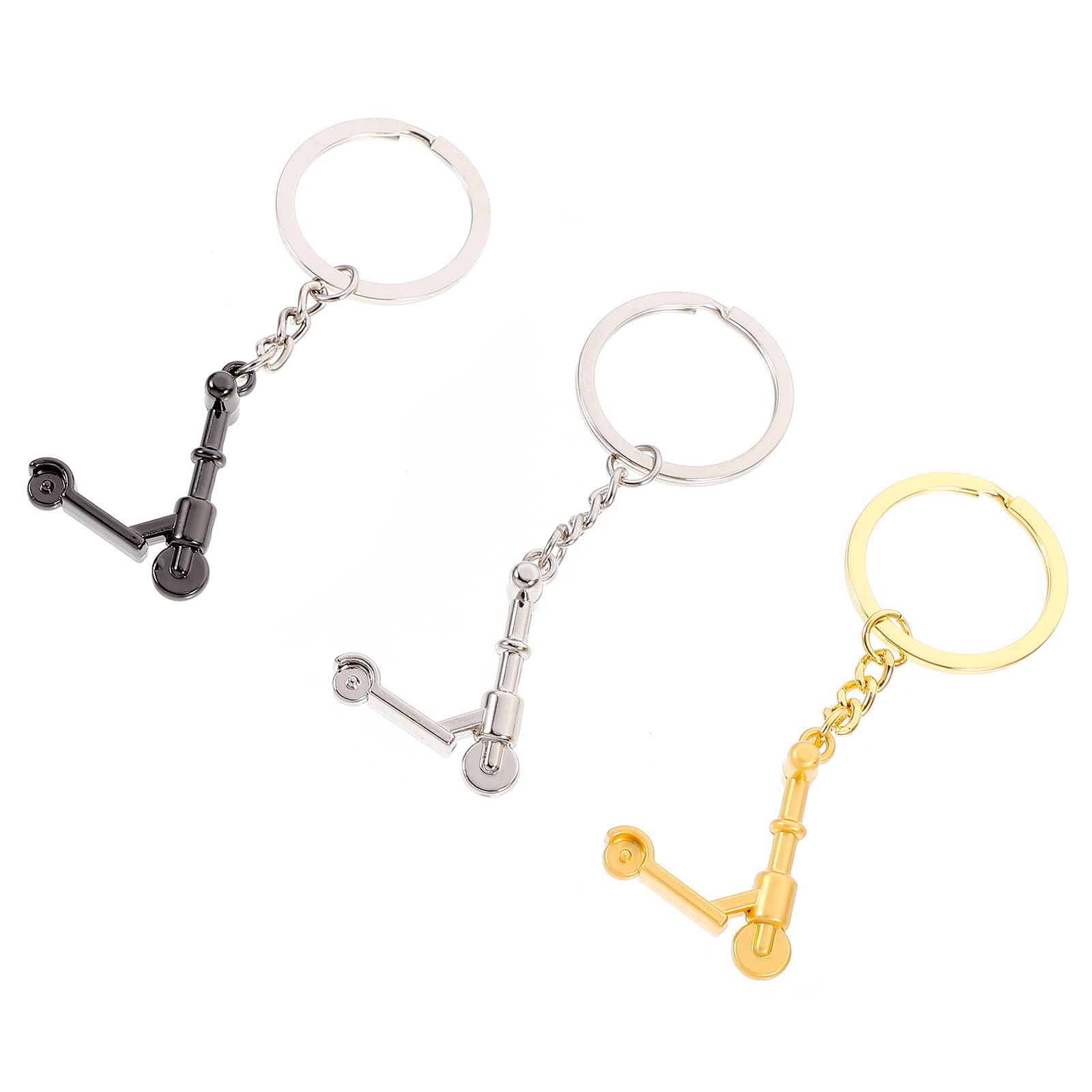 LIOOBO 3pcs Mini Scooter Keychain - Zinc Alloy Keyring for Bags & Scooters