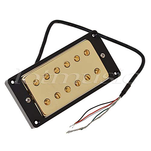 2 Sets Gold Sealed Double Coil Guitar Pickups with Black Frame - High Output Humbucker for Electric Guitar Upgrade & Replacement (Rock/Metal/Blues Performance)