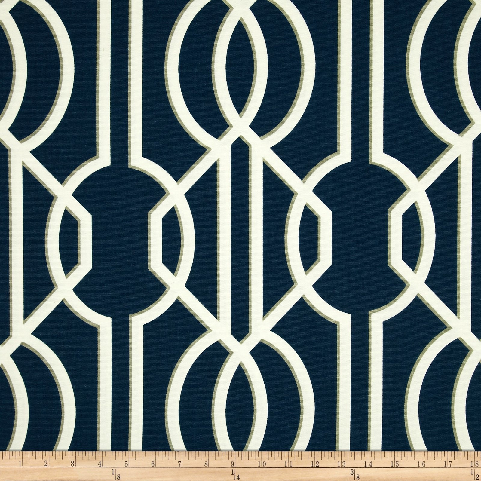 Magnolia Home Fashions Deco Navy Fabric by the Yard - Premium Upholstery & Drapery Material for DIY Home Decor Projects