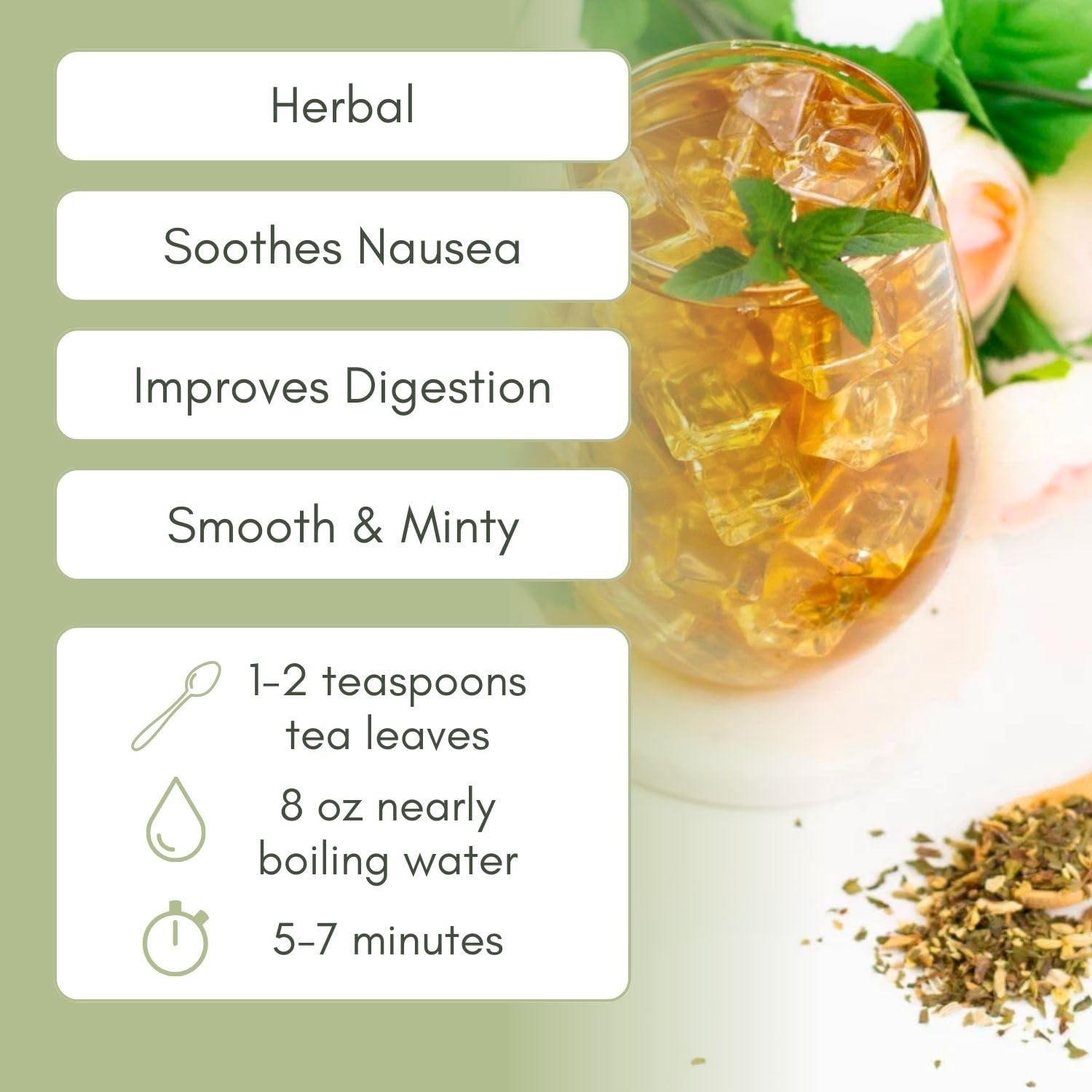 Organic Tummy Balance Loose Leaf Herbal Tea - 2oz Bag (Approx. 30 Servings) | Natural Digestive Support, Stomach Soothing | Full Leaf Tea Co. | Perfect for After Meals, Stress Relief & Wellness Routine