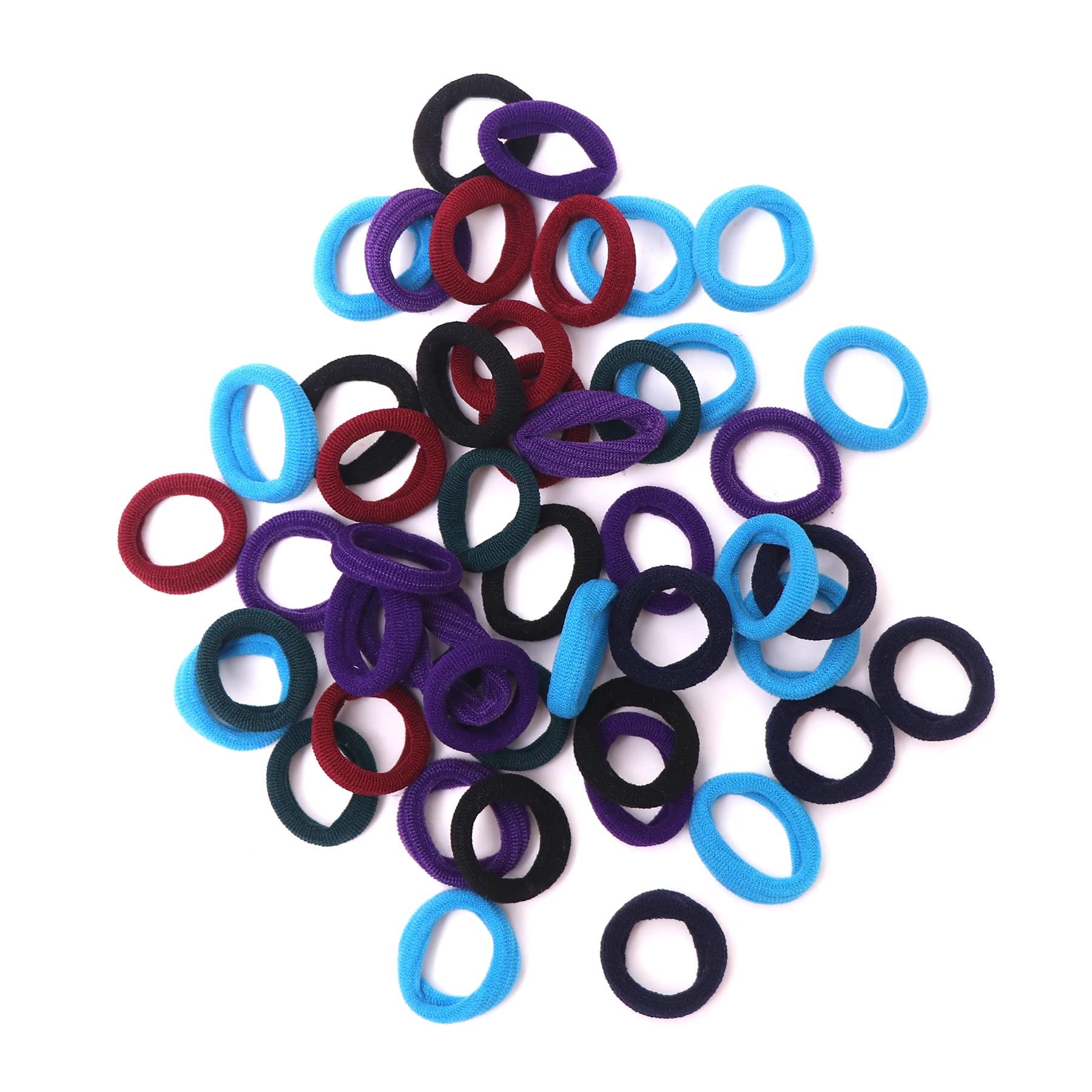 Honbon Cotton Elastic Hair Bands for Women & Girls - 48 Pack Multi-Color Hair Ties, No-Slip Hair Rubber Bands for Ponytails, Braids & Everyday Styling