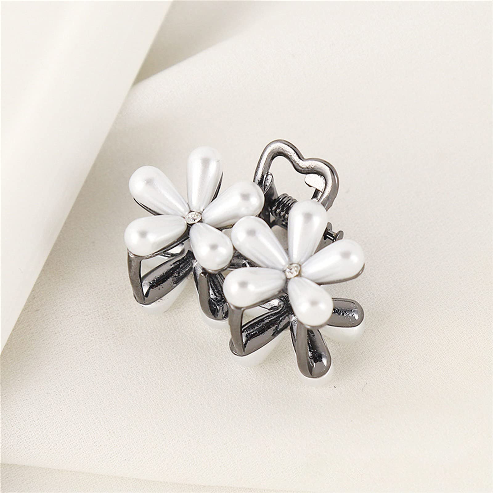 SHUBIAO Mini Pearl Hair Clip - Elegant Flower Hair Barrette with Pearls for Women & Girls | Perfect for Weddings, Parties & Everyday Styling