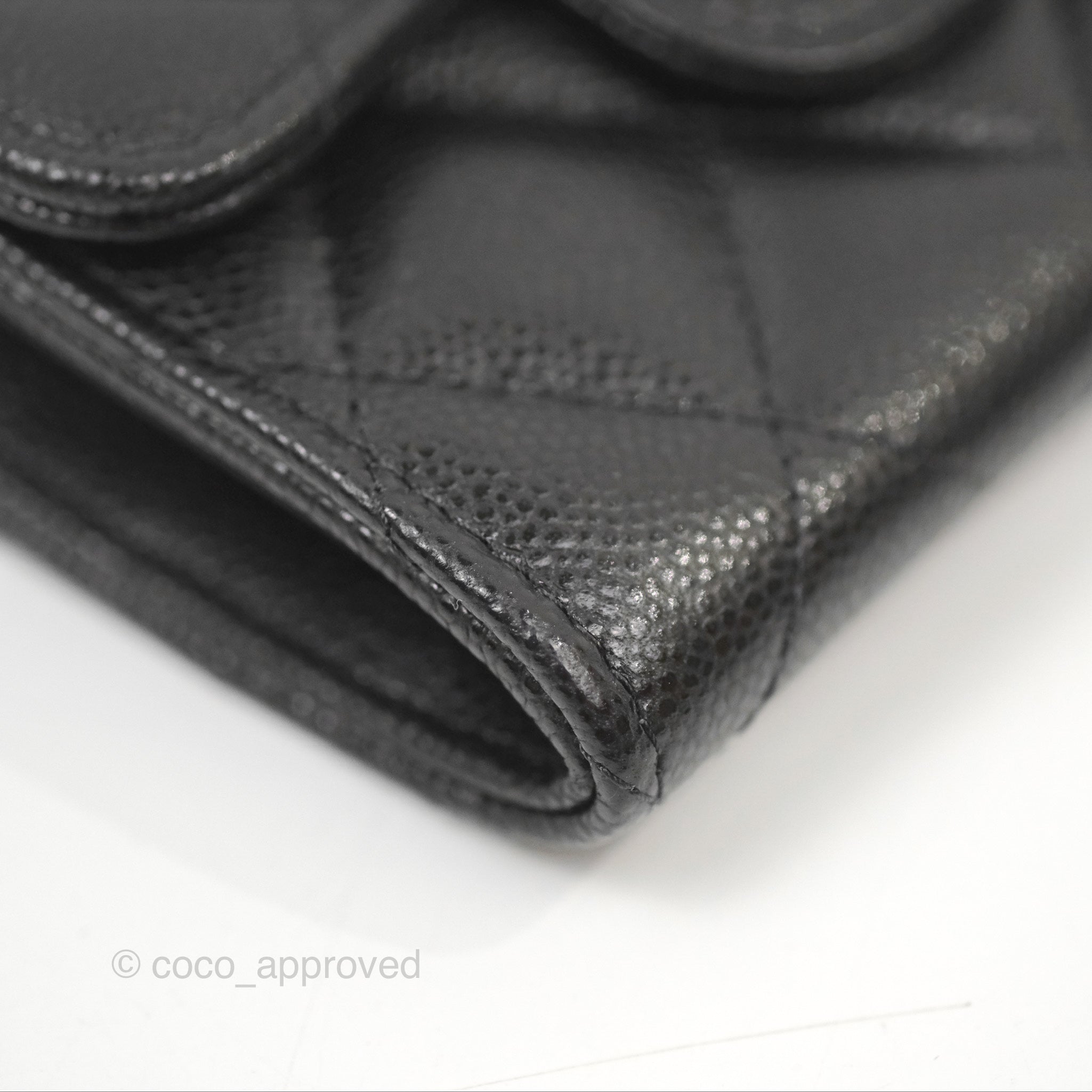 Chanel Caviar Quilted Flap Card Holder in Black with Gold Hardware - Luxury Compact Wallet for Everyday Use & Special Occasions