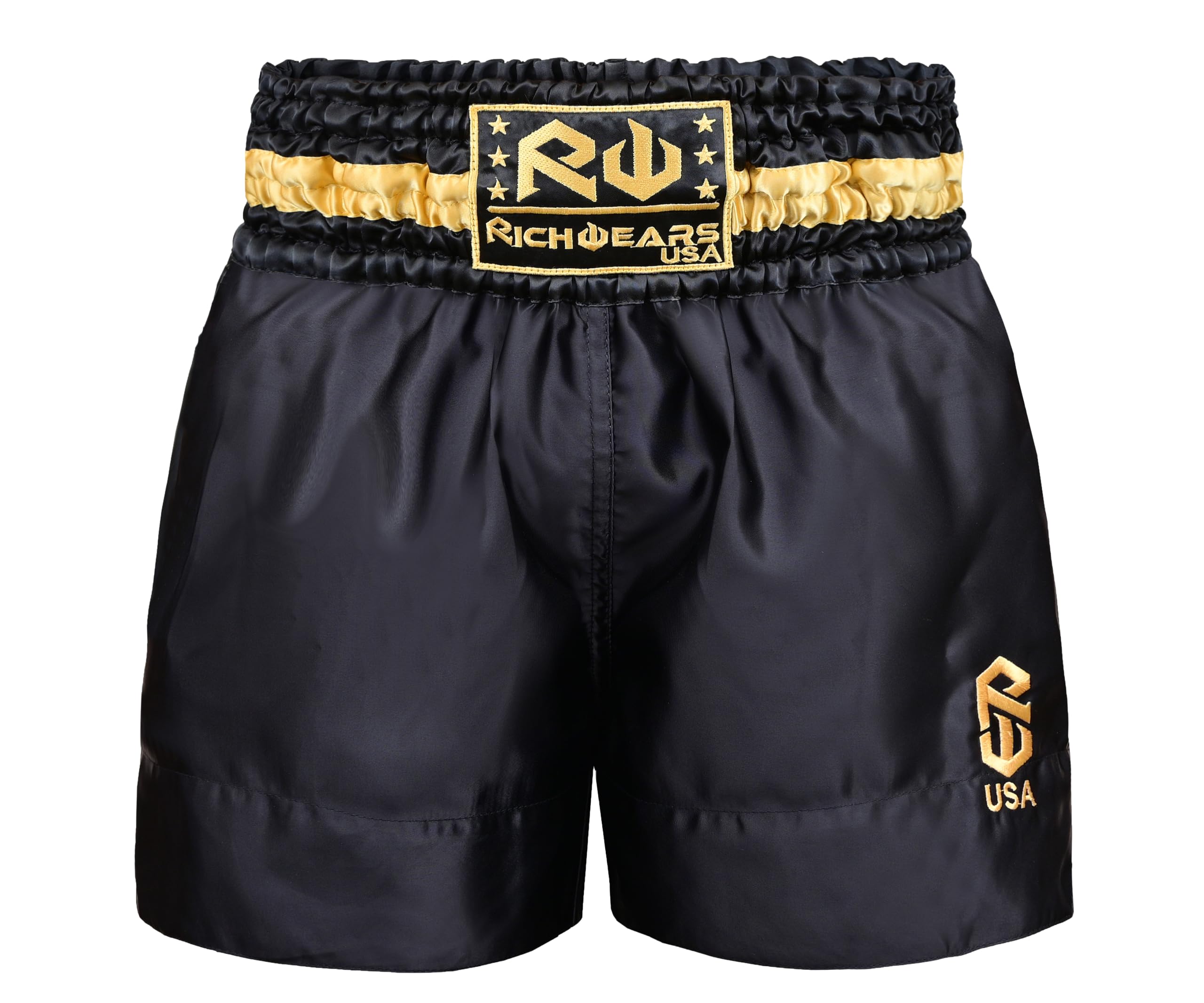 Premium RICHWEARS USA Muay Thai Shorts - Breathable Martial Arts Trunks for MMA, Grappling, Gym Workouts & Training | Ideal for Combat Sports, Fitness Exercises & Summer Wear
