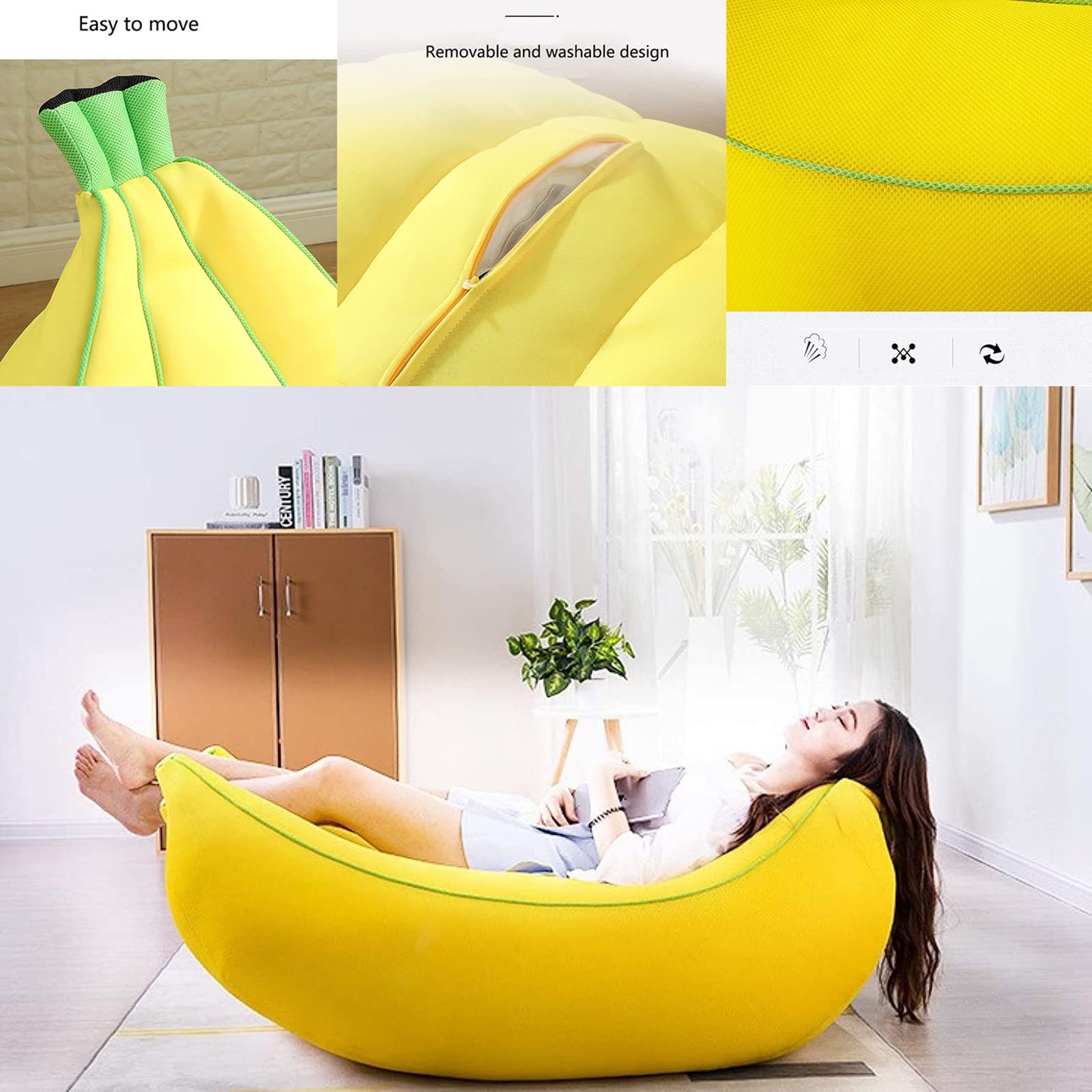 HWOEK Bean Bag Chair Cover - Christmas Classic Lazy Lounger Storage Cover (No Filler) for Stuffed Animals & Memory Foam - 49
