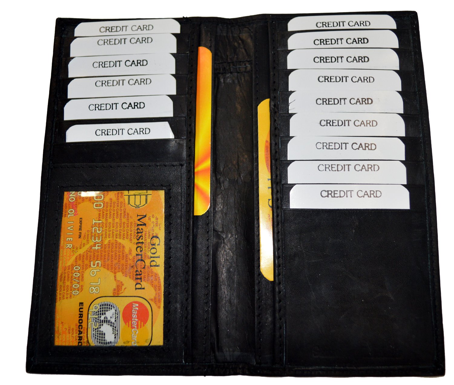 LB LEATHERBOSS Genuine Leather Checkbook & Credit Card Holder Wallet - Slim RFID Blocking Bifold Wallet for Men & Women - Perfect for Business, Travel, and Everyday Use
