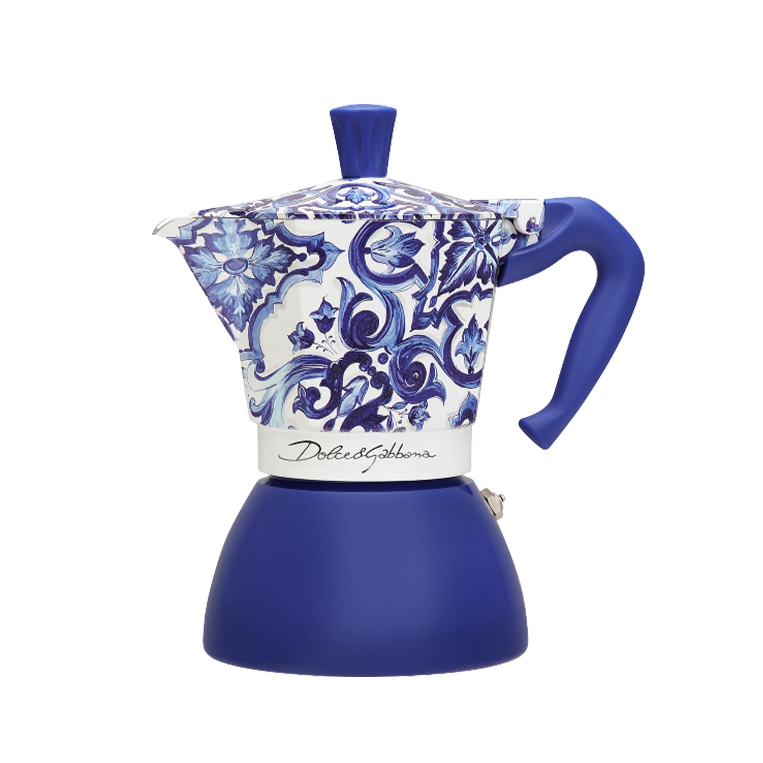 Bialetti Dolce & Gabbana Moka Induction 6 Cup Stovetop Espresso Maker, Mediterranean Blue - Perfect for Home Coffee Brewing & Italian Style Kitchen Decor
