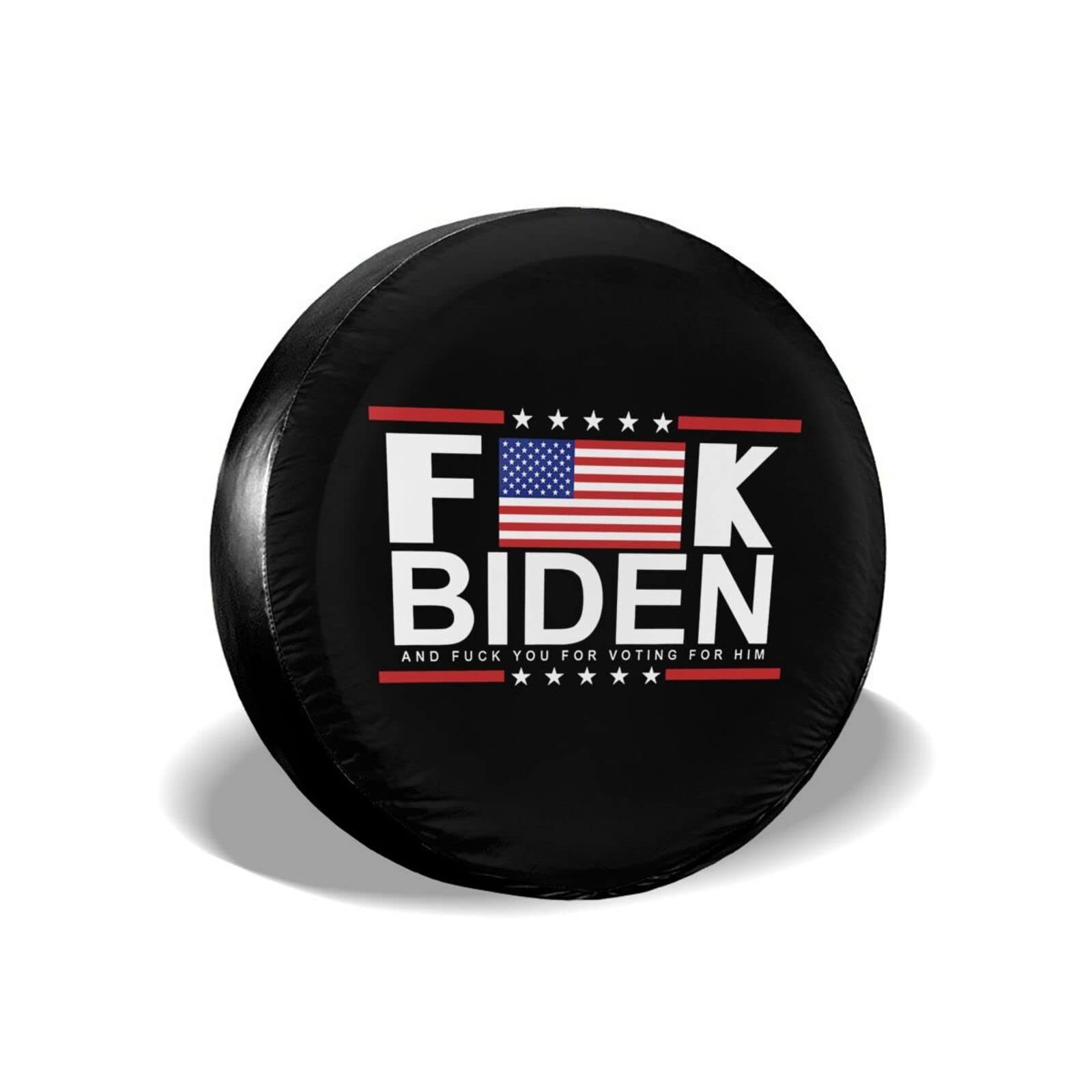 Funny Anti-Biden Spare Tire Cover - 15 Inch Wheel Cover for Jeep, RV, SUV, Truck & Camper | Durable Travel Trailer Accessory with Humorous Design | Perfect for Road Trips, Camping & Political Statement