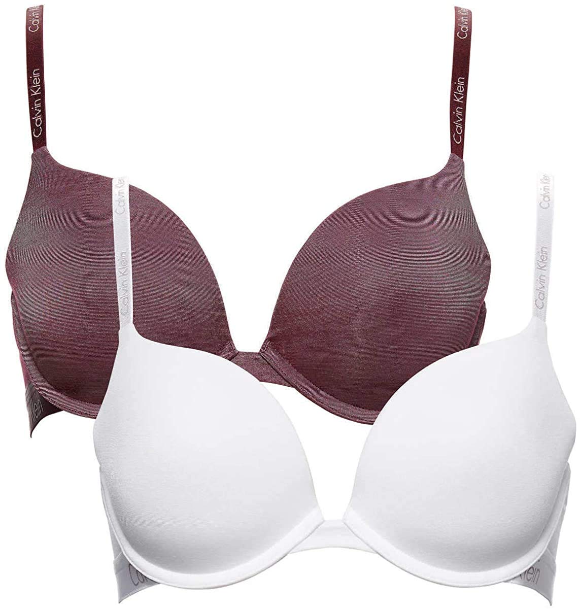Calvin Klein Women's 2-Pack Essence T-Shirt Bras - Comfortable Everyday Underwear for Work & Casual Wear | Seamless Support & Breathable Fabric