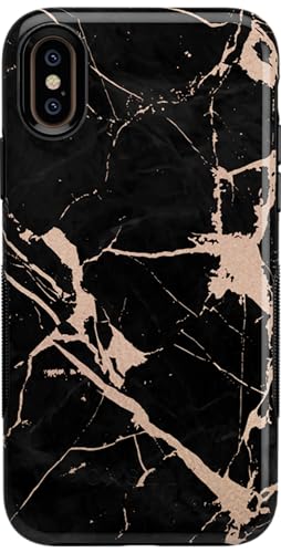 Cracked Rose Gold Black Marble