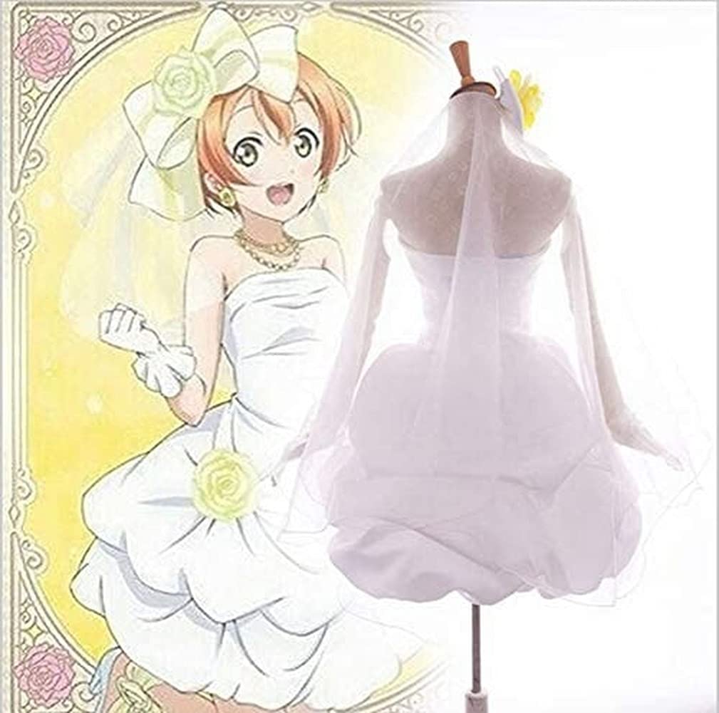 Love Live! Rin Hoshizora Awakening Bridesmaid Cosplay Costume - White Wedding Dress for Anime Conventions & Cosplay Events