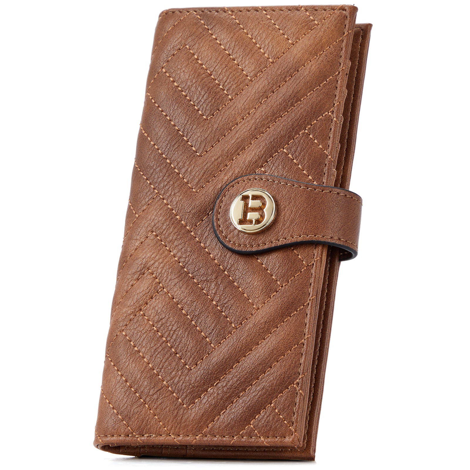 Luna Slim Quilted Leather Bifold Card Wallet for Men & Women - RFID Blocking Minimalist Wallet with ID Window - Perfect for Travel, Business & Everyday Use