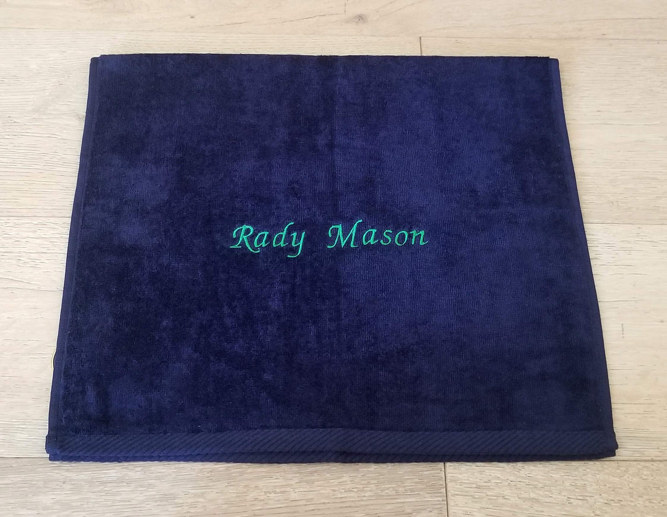 Premium Personalized Embroidered Monogram Golf Towels Set of 2 - 100% Cotton Velour with Gold Grommet & Hook - Liberty21 Blue - Perfect for Golf Courses, Gym & Sports Clubs