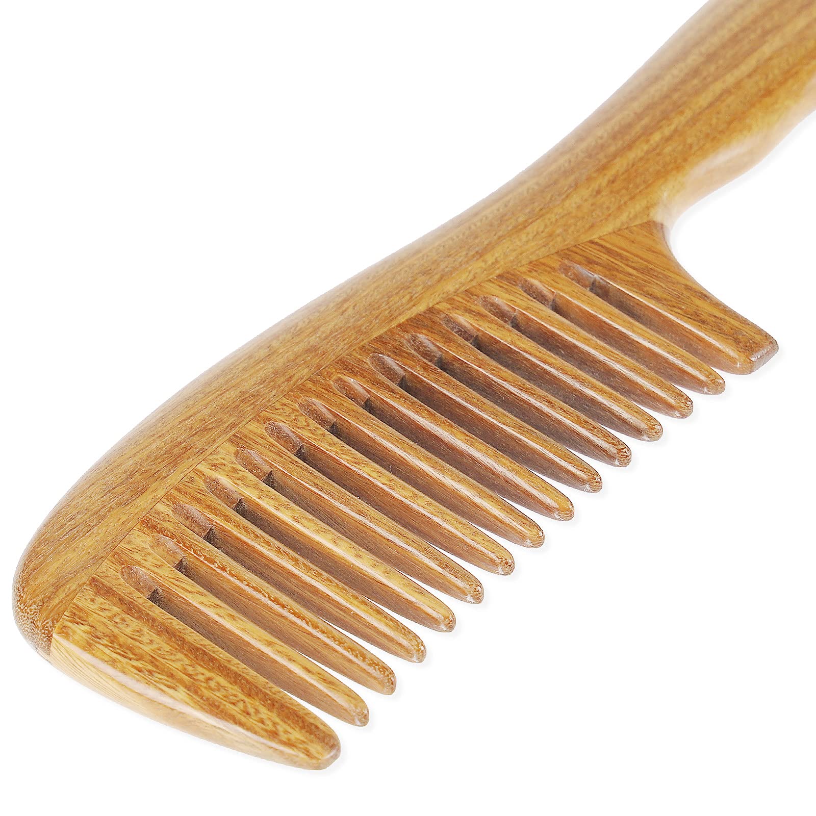 Onedor 100% Natural Green Sandalwood Hair Comb - Anti-Static Detangling Wide Tooth Comb with Natural Sandalwood Fragrance | Perfect for Daily Hair Care, Styling & Scalp Massage
