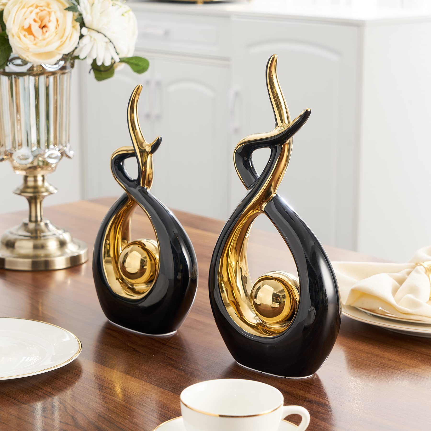 Modern Black Ceramic Statue - 12.2