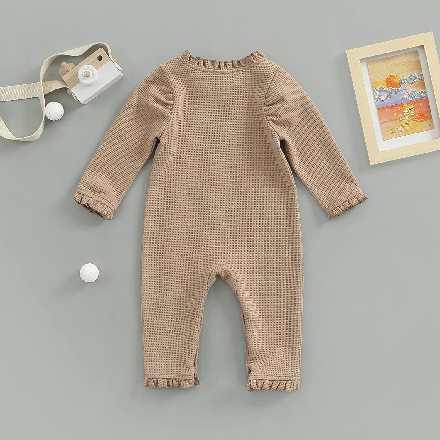 Adorable Newborn Baby Girl Bubble Romper Onesie - Soft Cotton Infant Jumpsuit Outfit for 0-3 Months | Perfect for Photoshoots, Baby Showers & Everyday Wear