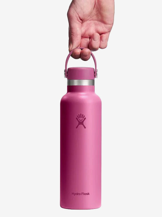 Hydro Flask 21oz Standard Mouth Water Bottle with Flex Cap - Insulated Stainless Steel Vacuum Flask for Hot & Cold Drinks - Perfect for Hiking, Gym, Work & Outdoor Adventures (Reef Blue)